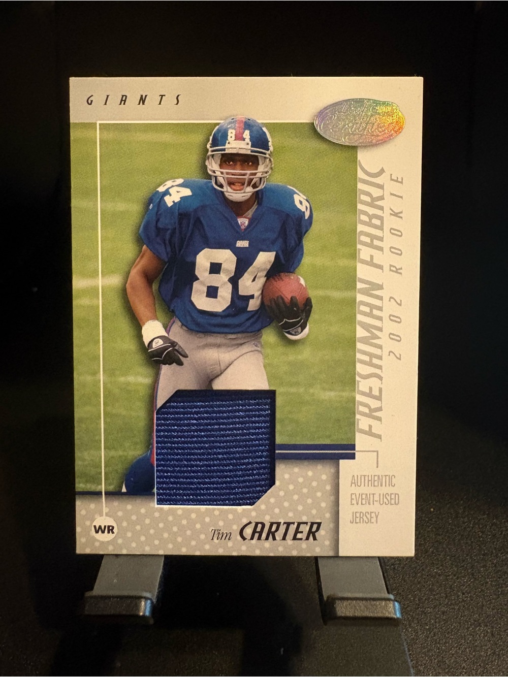 Tim Carter Freshman Fabric 2002 Rookie Football Card